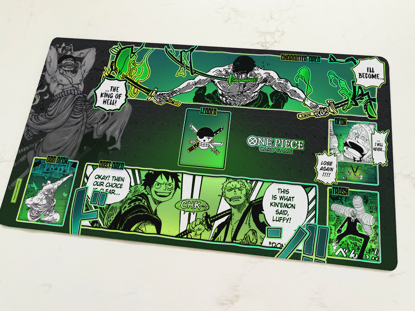 Custom Green Zoro Playmat