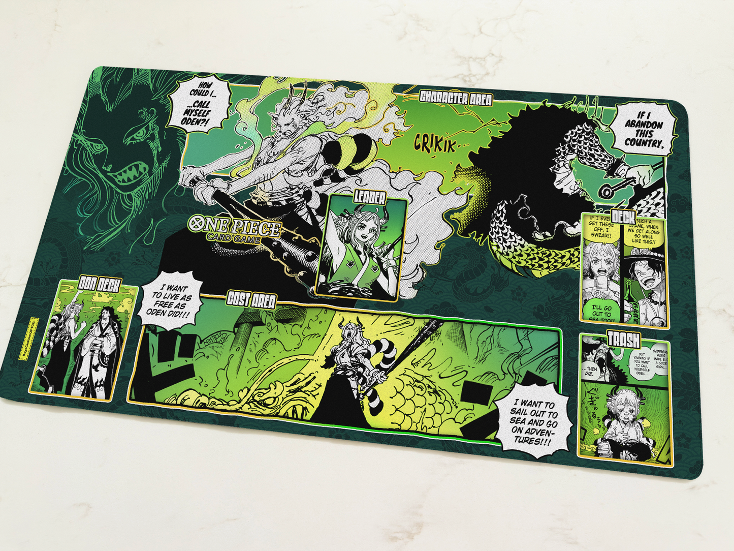 Custom Green Yellow Yamato Playmat