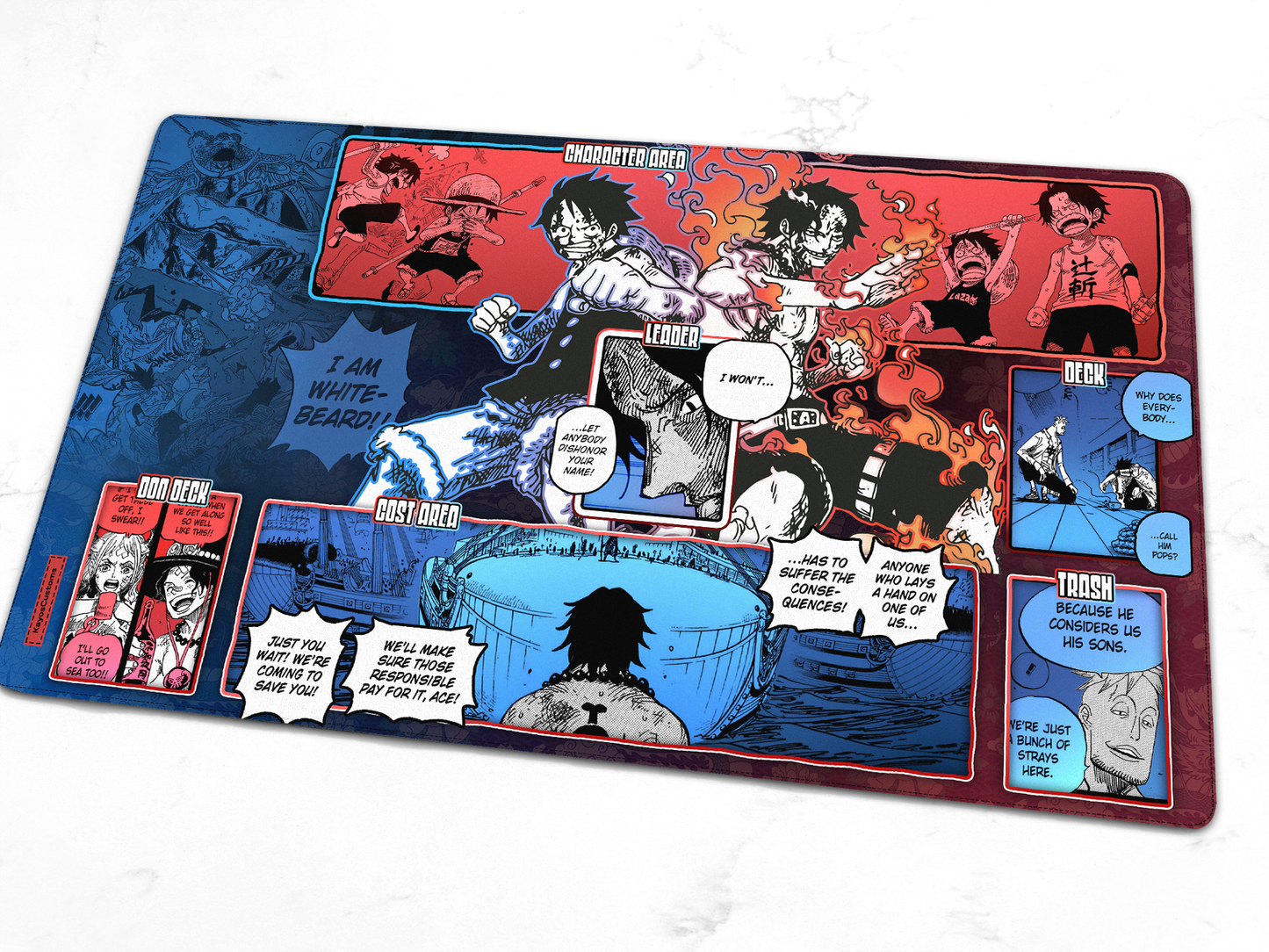 Custom Red Blue OP13 Ace Playmat