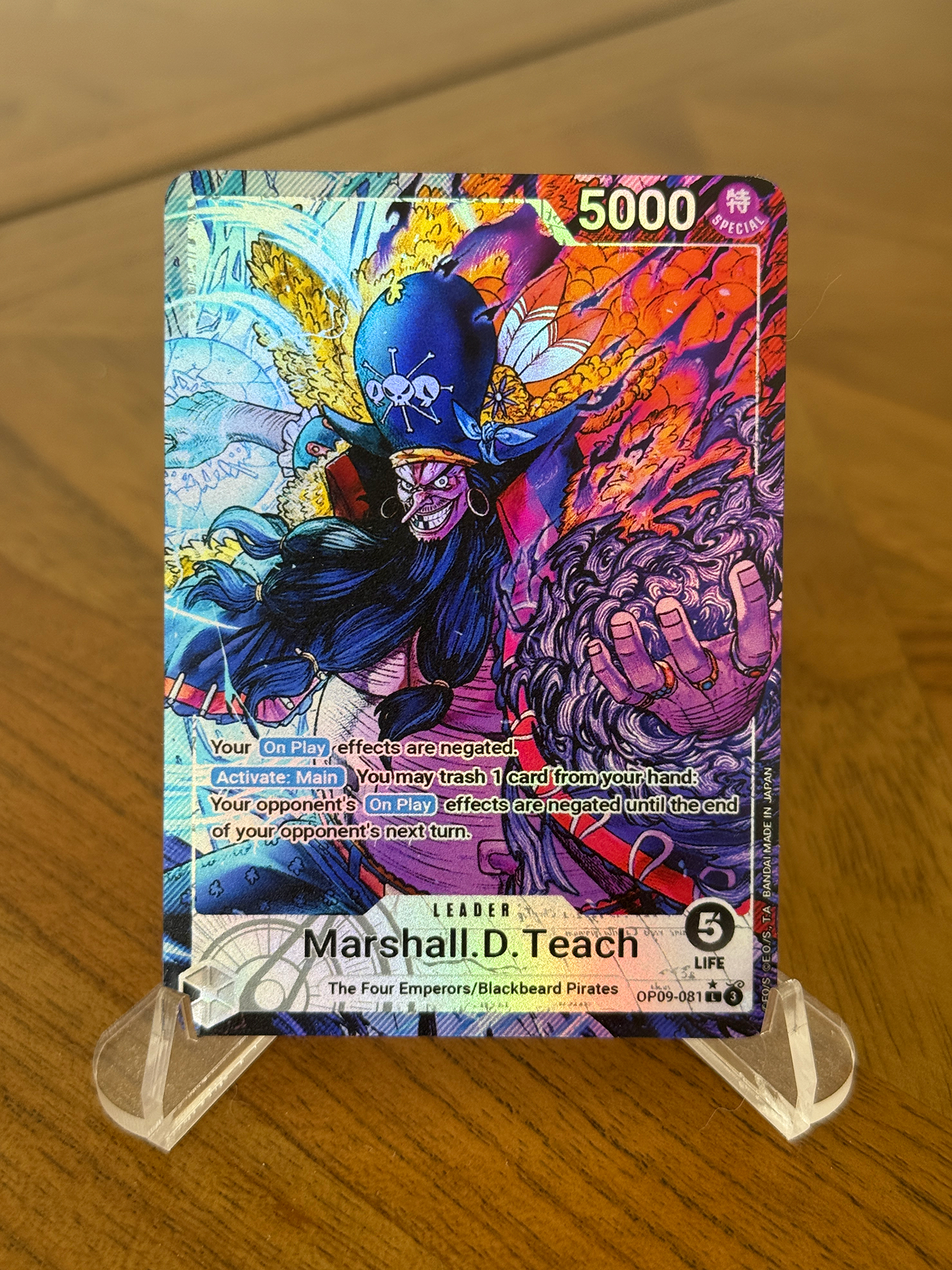 OP09 Custom Blackbeard (Marshall D Teach) Leader Card
