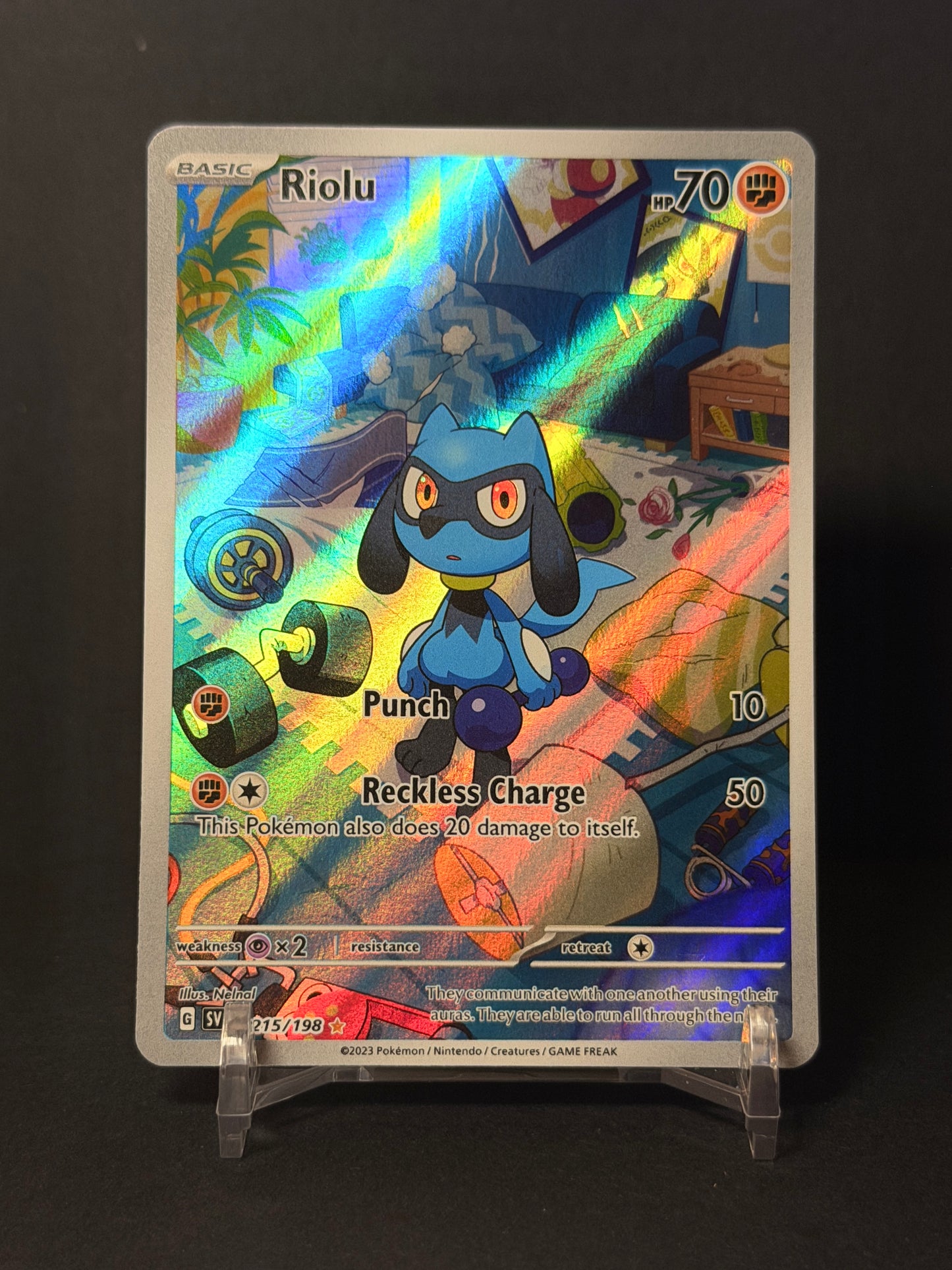 Pokémon TCG Riolu Scarlet & Violet Base Set 215/198 Holo Illustration Rare