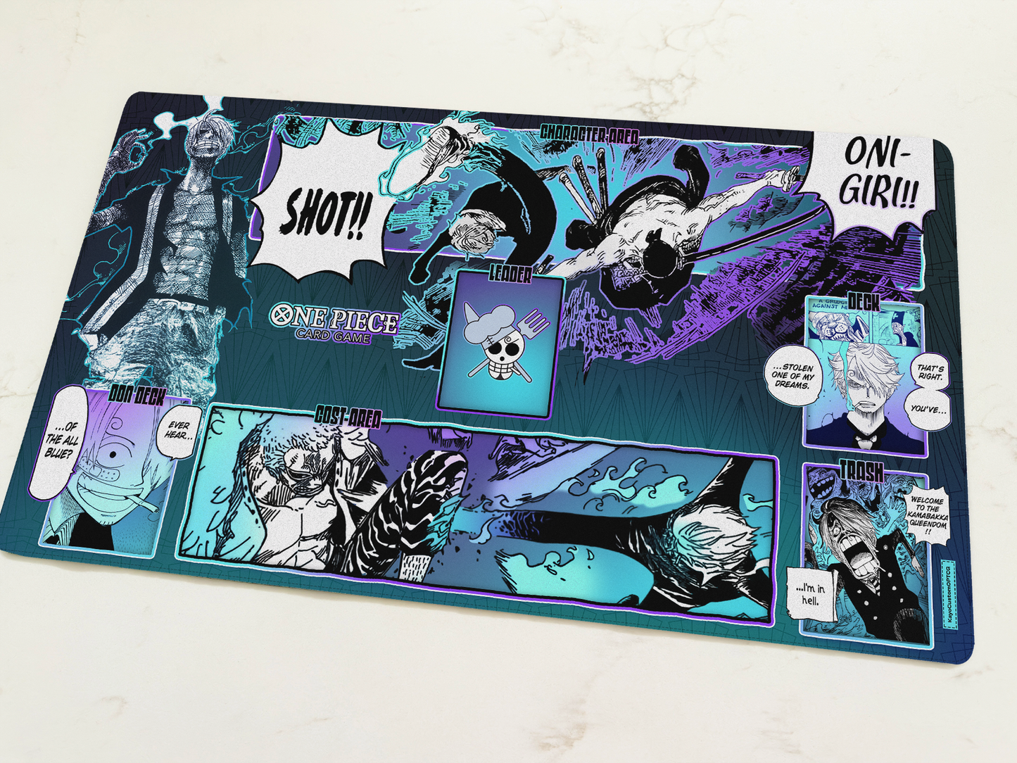 Custom Blue Purple Sanji Playmat