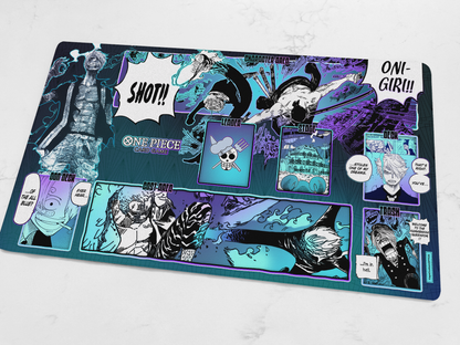 Custom Blue Purple Sanji Playmat