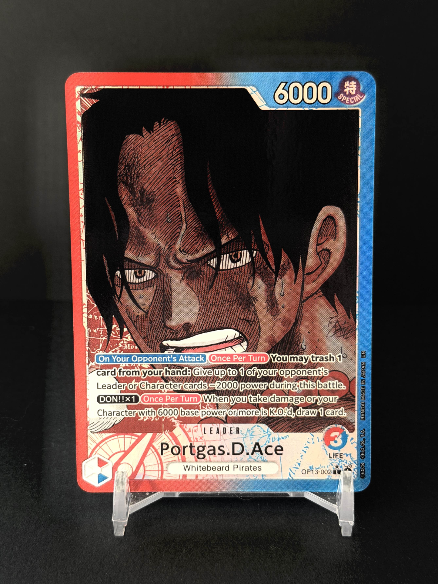 One Piece Portgas.D.Ace OP13-002 Leader AA
